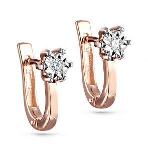 Золотые серьги KABAROVSKY с бриллиантом K12-01123-1000 фото