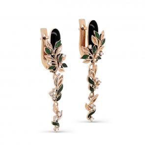 Золотые серьги KABAROVSKY с бриллиантом и эмалью K12-01352-1001 фото