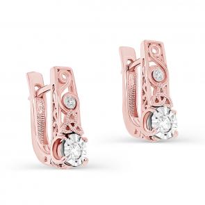 Золотые серьги KABAROVSKY с бриллиантом K12-01382-1000 фото