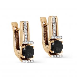 Золотые серьги KABAROVSKY с бриллиантом и турмалином K12-01419-21600 фото