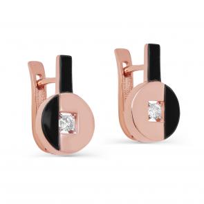 Золотые серьги KABAROVSKY с бриллиантом и эмалью K12-01453-1002 фото