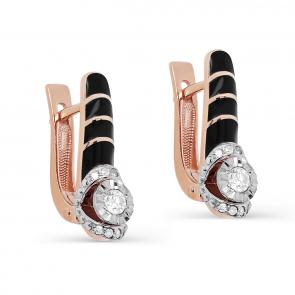 Золотые серьги KABAROVSKY с бриллиантом и эмалью K12-01494-1002 фото