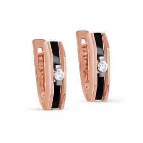 Золотые серьги KABAROVSKY с бриллиантом и эмалью K12-01784-1002 фото