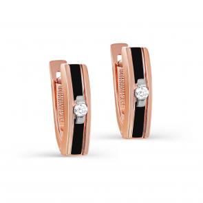 Золотые серьги KABAROVSKY с бриллиантом и эмалью K12-01786-1002 фото