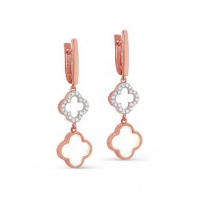 Золотые серьги KABAROVSKY с бриллиантом и перламутром K12-01833-6200 фото