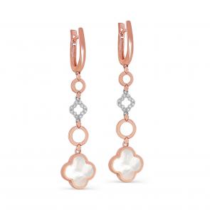 Золотые серьги KABAROVSKY с бриллиантом и перламутром K12-01846-6200 фото