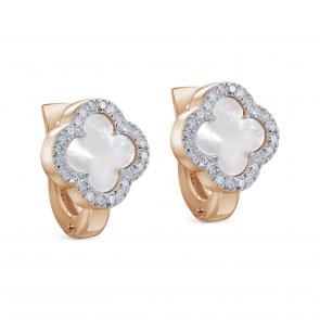 Золотые серьги KABAROVSKY с бриллиантом и перламутром K12-01931-6200 фото