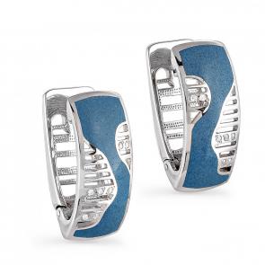 Серебряные серьги KABAROVSKY с эмалью и Swarovski K12-020-8103 фото