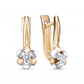 Золотые серьги KABAROVSKY с бриллиантом K12-02011-1000 фото