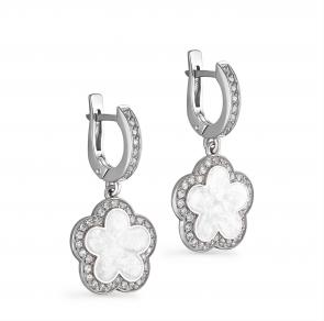 Серебряные серьги KABAROVSKY с фианитом и эмалью K12-028-7910 фото