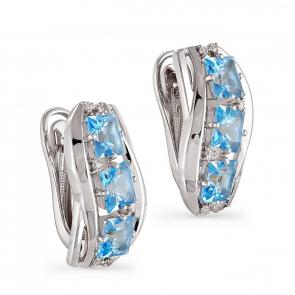 Серебряные серьги KABAROVSKY с топазом и фианитом K12-031-81100 фото