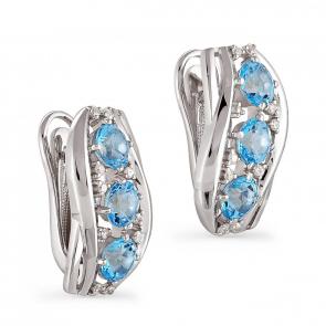 Серебряные серьги KABAROVSKY с топазом и Swarovski K12-032-81100 фото