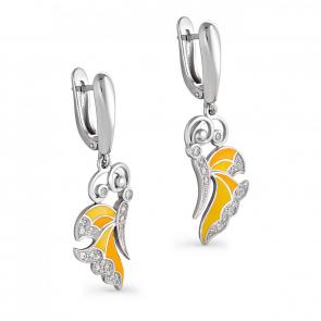 Серебряные серьги KABAROVSKY с эмалью и Swarovski K12-041-8101 фото