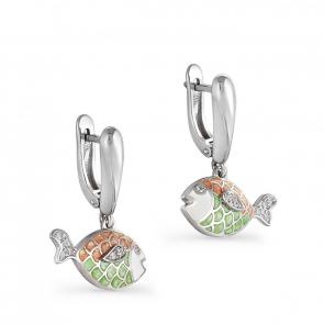 Серебряные серьги KABAROVSKY с эмалью и Swarovski K12-042-8101 фото