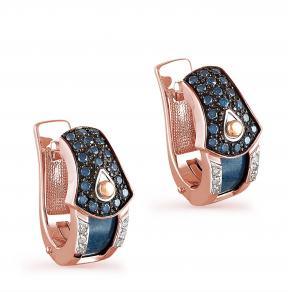 Золотые серьги KABAROVSKY с бриллиантом и эмалью K12-0426-2703 фото