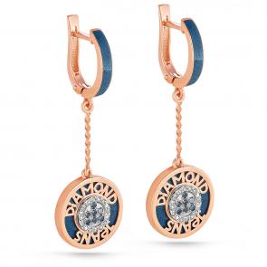 Золотые серьги KABAROVSKY с бриллиантом и эмалью K12-0437-2703 фото