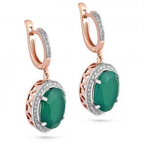 Золотые серьги KABAROVSKY с бриллиантом и ониксом K12-0448-1900 фото