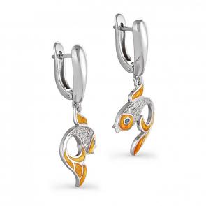 Серебряные серьги KABAROVSKY с эмалью и Swarovski K12-050-8101 фото