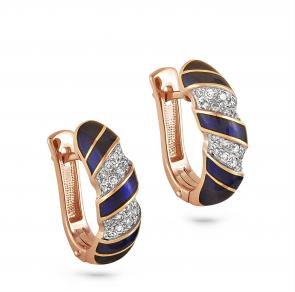 Золотые серьги KABAROVSKY с бриллиантом и эмалью K12-0590-1007 фото