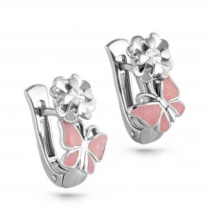 Серебряные серьги KABAROVSKY с фианитом и эмалью K12-064-7911 фото