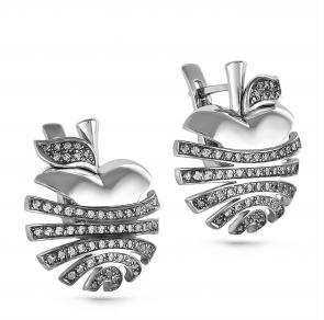 Серьги из черненого серебра KABAROVSKY с фианитом K12-073-7989 фото