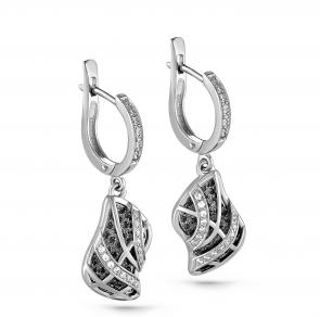 Серебряные серьги KABAROVSKY с фианитом и эмалью K12-088-0189 фото