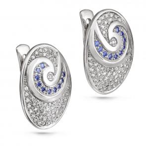 Серебряные серьги KABAROVSKY с Swarovski K12-089-0900 фото