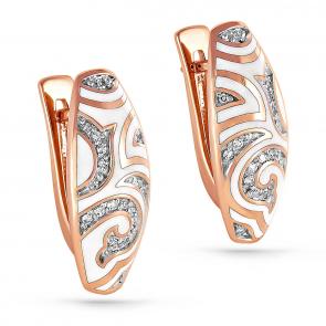 Золотые серьги KABAROVSKY с бриллиантом и эмалью K12-0906-1010 фото