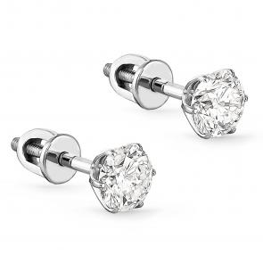 Серьги из белого золота KABAROVSKY с бриллиантом K12-11073-1000 фото