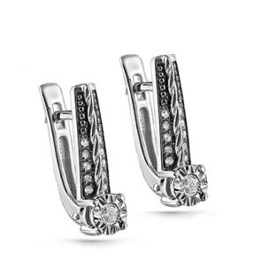 Серьги из белого золота KABAROVSKY с бриллиантом K12-11255-1089 фото