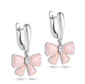 Серебряные серьги KABAROVSKY с фианитом и эмалью K12-113-7911 фото