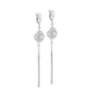 Серьги из белого золота KABAROVSKY с бриллиантом, агатом и эмалью K12-11315-1710 фото