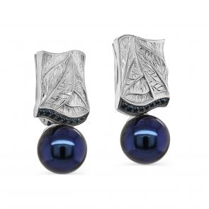 Серьги из белого золота KABAROVSKY с бриллиантом и жемчугом K12-11706-2600 фото