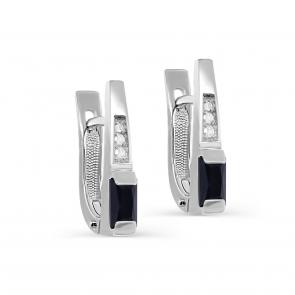 Серьги из белого золота KABAROVSKY с бриллиантом и сапфиром K12-11745-11100 фото