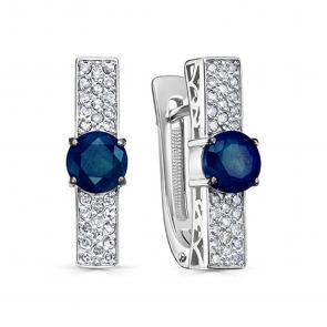 Золотые серьги KABAROVSKY с бриллиантом и сапфиром K12-11789-1100 фото