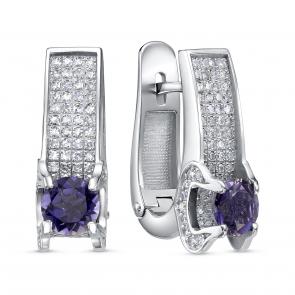 Серьги из белого золота KABAROVSKY с бриллиантом и иолитом K12-11807-21300 фото