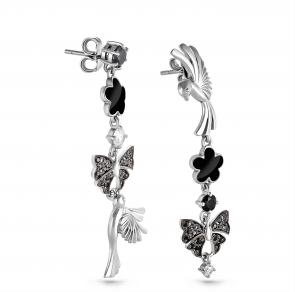 Серебряные серьги KABAROVSKY с эмалью и Swarovski K12-119-0902 фото