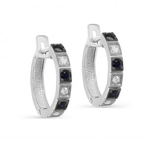 Серьги из белого золота KABAROVSKY с бриллиантом и сапфиром K12-11911-1189 фото