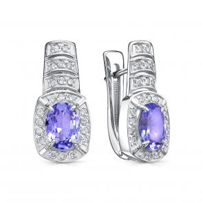 Серьги из белого золота KABAROVSKY с бриллиантом и танзанитом K12-11987-10000 фото