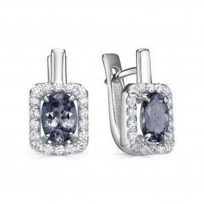 Серьги из белого золота KABAROVSKY с бриллиантом и шпинелью K12-11996-82300 фото