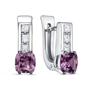 Серьги из белого золота KABAROVSKY с бриллиантом и шпинелью K12-12164-82889 фото