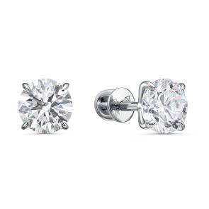 Золотые серьги KABAROVSKY с бриллиантом выращенным K12-12180-14300 фото