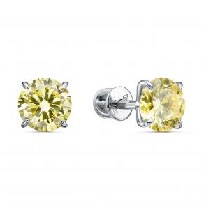 Серьги из белого золота KABAROVSKY с бриллиантом выращенным K12-12180-15600 фото