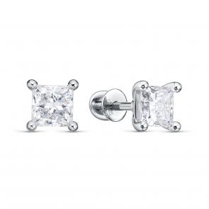 Серьги из белого золота KABAROVSKY с бриллиантом выращенным K12-12181-14300 фото