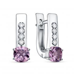 Серьги из белого золота KABAROVSKY с бриллиантом и шпинелью K12-12191-82889 фото