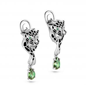 Серебряные серьги KABAROVSKY с эмалью и Swarovski K12-134-30402 фото