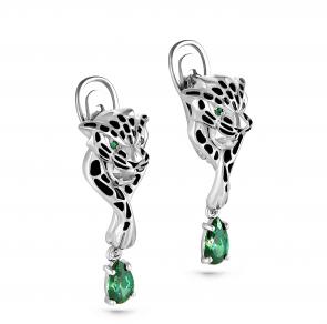 Серебряные серьги KABAROVSKY с фианитом и эмалью K12-134-7902 фото