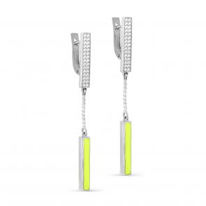 Серебряные серьги KABAROVSKY с фианитом и эмалью K12-172-7937 фото