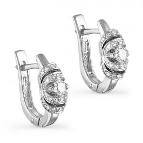 Серьги из белого золота KABAROVSKY с бриллиантом K12-1771-1000 фото