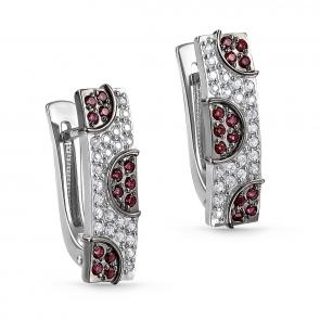 Серебряные серьги KABAROVSKY с фианитом и Swarovski K12-191-30389 фото
